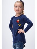 Blouse with patches, navy blue NDZ8129 - Online store - Boutique